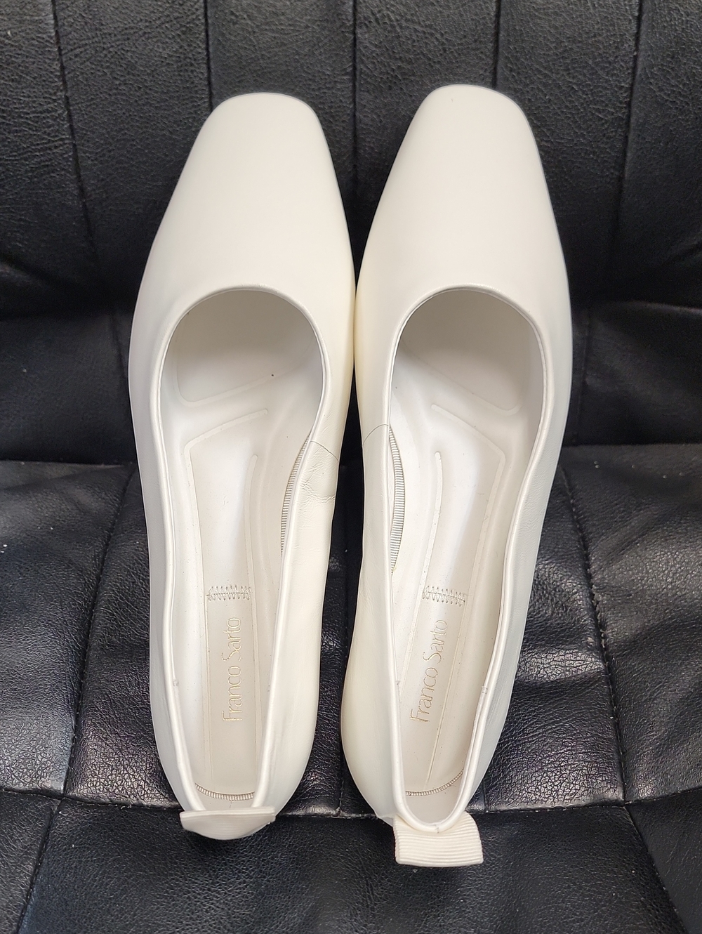 Franco Sarto Ivory Square-Toe Slip-On Flats